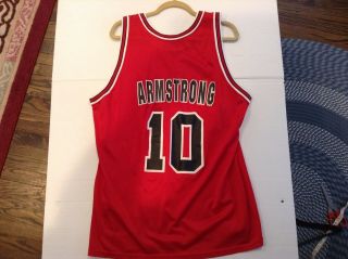 VTG B.  J.  Armstrong 10 Chicago Bulls Red Champion Jersey SZ 48 (XL) - Cool 3