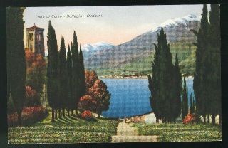Italy Lago Di Como Bellagio Dintorni Lake Como Cesare Capello Vintage Postcard
