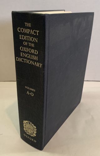 Vtg 1971 The Compact Edition Of The Oxford English Dictionary 2 Volumes 4016 Pgs