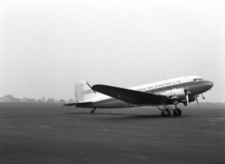 Tyne Tees Air Charter,  Douglas Dc - 3,  G - Ajhz,  Newcastle,  1962 Large Size Negative