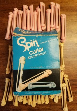 Vintage Toni Spin Curler Assortment With Box/39 Hair Rollers Perm Rods