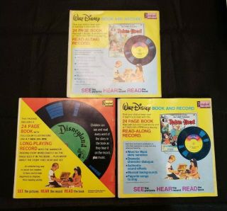 Vintage Walt Disney ' s Story Bambi,  Lady and the Tramp,  and Dumbo Book and Record 3