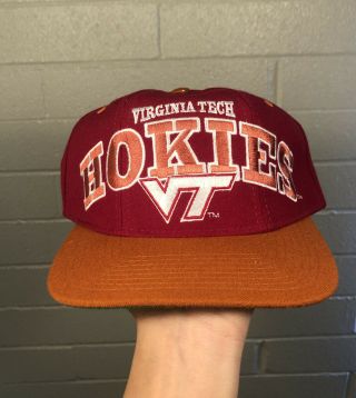 Vintage Starter Virginia Tech Hokies Snapback Hat Bundle 3 Hats Spell Out Logo 9