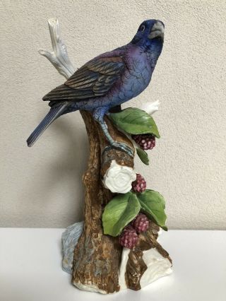 Vintage Andrea By Sadek Japan Bird Purple Grosbeak 8405 Wildlife Figurine