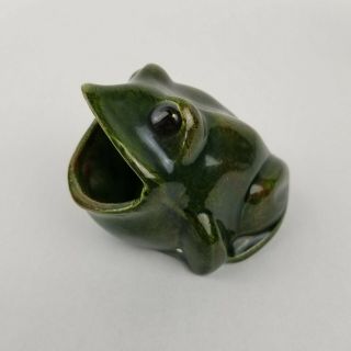 Vtg Open Mouth Frog Kitchen Sponge Scrubbie Pad Holder Brown Ceramic Hobbyist