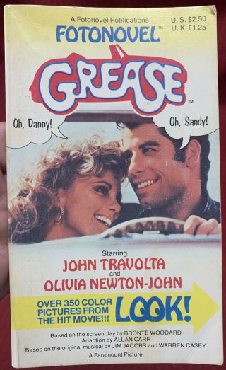 Olivia Newton - John Grease Fotonovel Paperback Movie 1978 Vintage Photonovel