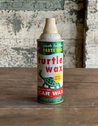 Vintage Turtle Wax 15 Oz Spray Can Paste Wax Sun Stop Hard Shell Car Wax Nos