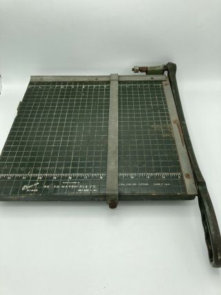 Vintage Premier Brand Photo Materials Co.  Paper Cutter 13x13 " Guillotine Style
