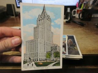Vintage Old Postcard York City Life Insurance Home Office Building Tower Co.