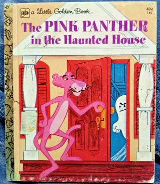 Vintage Little Golden Book The Pink Panther In The Haunted House Children Kids