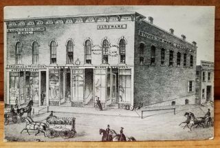 Vintage Postcard Keystone Block 1869 Illustration Mount Carroll Illinois Ill Il