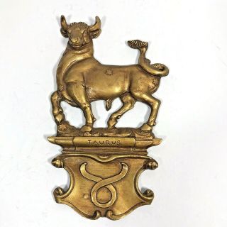 Vintage Taurus The Bull Zodiac Sign Wall Plaque Astrology - 8 " X 4.  75 "