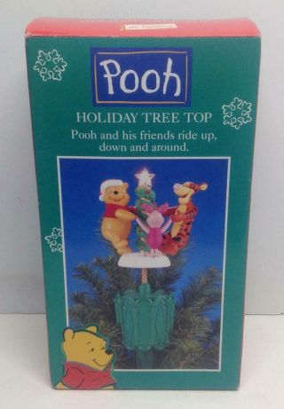 Vintage 1997 Mr.  Christmas Animated Lighted Pooh Holiday Tree Topper
