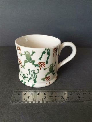 Vintage Brixton Pottery Spongeware Frog & Newt Small Mug