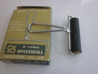 Vintage Brayer Speedball No 49 Hard Rubber Roller 4 Inch Long Product 4121 Box