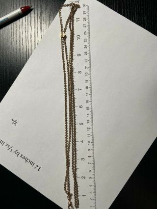 Vintage 24 " Pocket Watch Slide Chain Gold Tone Pearl Opal
