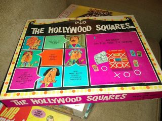 Vintage The Hollywood Squares Tv Game Show Trivia Board Game Ideal 1967 Complete
