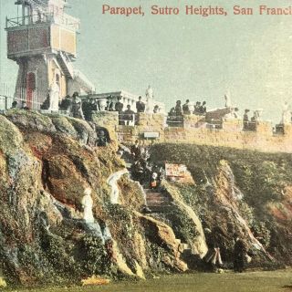 San Francisco Ca Parapet Sutro Heights California Scheff & Co Historic Postcard