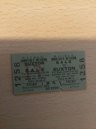 M,  S,  J,  & A,  R,  Railway.  Ticket,  (. To.  Buxton, ) Da - 19,