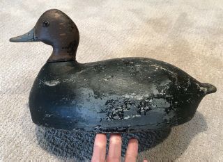 Vintage Andy Meyers Redhead Drake Duck Decoy Hollow Carved Michigan Great Form