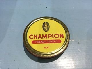 Vintage Tobacco Tin Champion Fine Cut Tobacco Tin