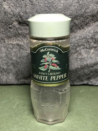 Vintage Mccormick | Spice Jar | Green Lid | Fancy Ground White Pepper | Empty