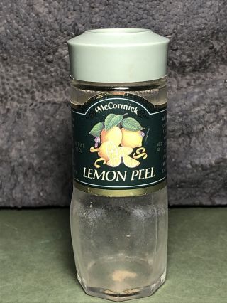 Vintage Mccormick | Spice Jar | Green Lid | Lemon Peel | Empty