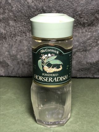 Vintage Mccormick | Spice Jar | Green Lid | Powdered Horseradish | Empty