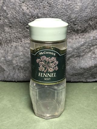 Vintage Mccormick | Spice Jar | Green Lid | Fennel Seed | Empty
