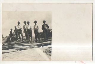 Rppc Construction Workers,  Occupational Vintage Real Photo Postcard
