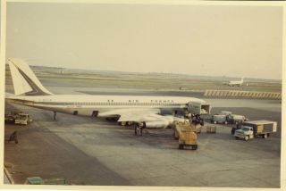 Photo Ancienne - Vintage Snapshot - Avion Boeing 707 Air France Tarmac - Plane