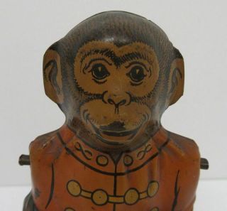 Vintage J Chien Tin Mechanical Tipping Hat Organ Grinder Monkey Coin Bank yz5591 3