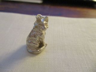 Vintage Sterling Silver Cat Charm With Bow