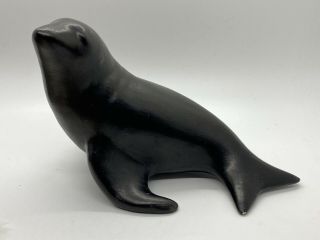 Vintage Ceramic Black Seal Figurine Signed R.  Jones Carmel By The Sea,  Calif B9