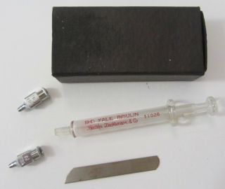 Vintage B - D Yale 1cc Insulin Glass Syringe Usa 1yl - 40s Unit W 2 Tips