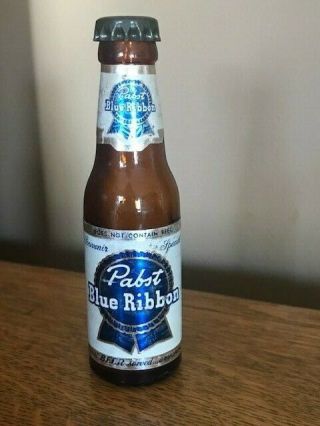 Vintage Pabst Blue Ribbon Bottle - Miniature - Exc - Includes Cap