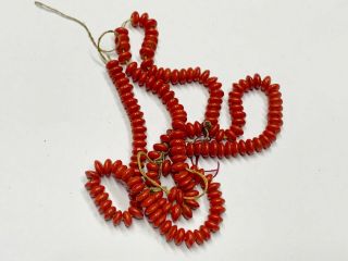 Vintage Red Orange Coral Bead Ladies Necklace For Repair