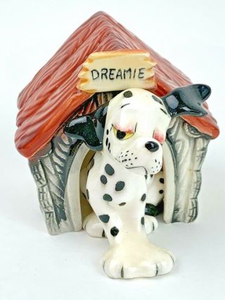 Vintage Dreamie Dog House Anthropomorphic Dalmation Salt And Pepper Shakers Fw33