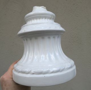 2 Vintage Porcelain Ceramic Lamp Part Old Base Capodimonte Column Spacer Asis