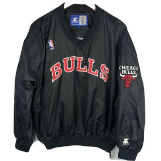 Vintage 90’s Size Large Nba Chicago Bulls Starter Pullover Windbreaker Jacket