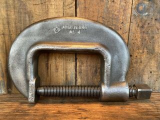 Vintage Heavy - Duty Armstrong Drop Forged C - Clamp No.  4 Cast Iron C - Clamp