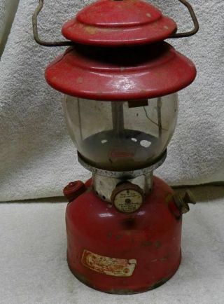 Vintage - Coleman - Red Lantern And Globe - Model 200a - Dated 1968