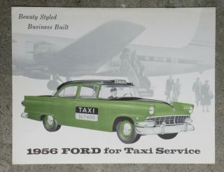 1956 Ford Taxi Service Advertising Brochure Vintage Ford Motor Company