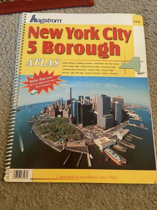 2001 Large Hagstrom Pocket Atlas Of York City 5 Borough