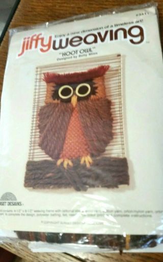 Vintage Jiffy Weaving " Hoot Owl " - Sunset Designs 1978