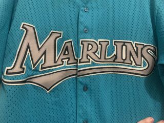 1990s Florida Marlins vintage Majestic Mens w/ Large Stitched Logo On Chest Sz L 2
