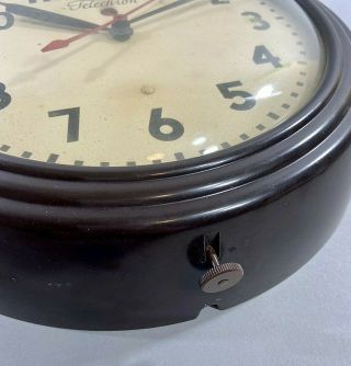Vintage Telechron Electric Wall Clock 1H1308 Schoolhouse style 3