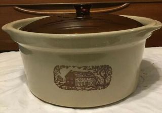 Vintage Amana Radarange Western Stoneware Country Cooker & Lid