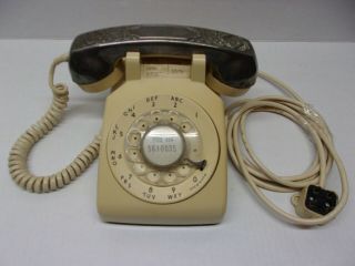 Vintage Rotary Telephone Western Electric Yellow W/ Silver Plated Receiver B16