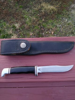 Vintage Buck Model 102 Woodsman Hunting Knife W/sheath